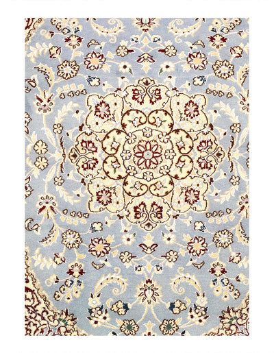 Canvello Fine Hand Knotted Persian Silk & Wool Nain Rug - 2'11'' X 4'4''