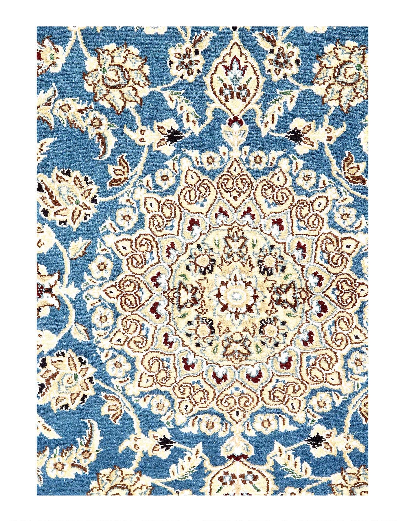 Canvello Fine Hand Knotted Persian Silk & Wool Nain Rug - 2'11'' X 4'5''