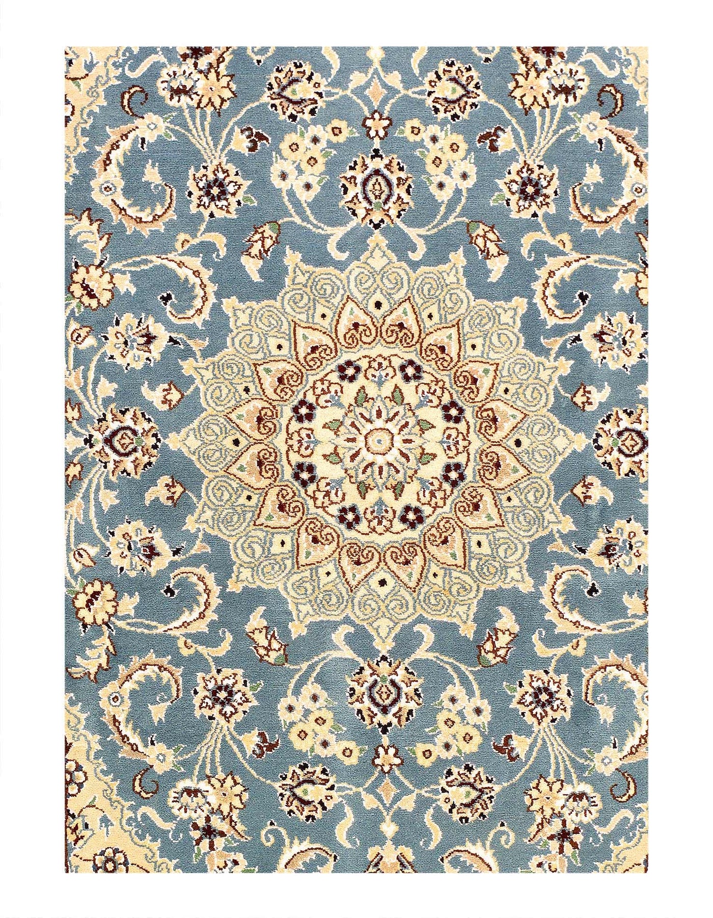 Canvello Fine Hand Knotted Persian Silk & Wool Nain Rug - 2'11'' X 4'6''
