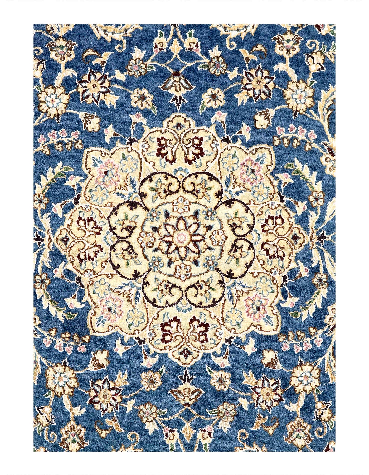 Canvello Fine Hand Knotted Persian Silk & Wool Nain Rug - 2'11'' X 4'8''