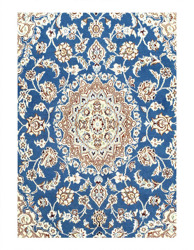 Canvello Fine Hand Knotted Persian Silk & Wool Nain Rug - 2'9'' X 4'7''