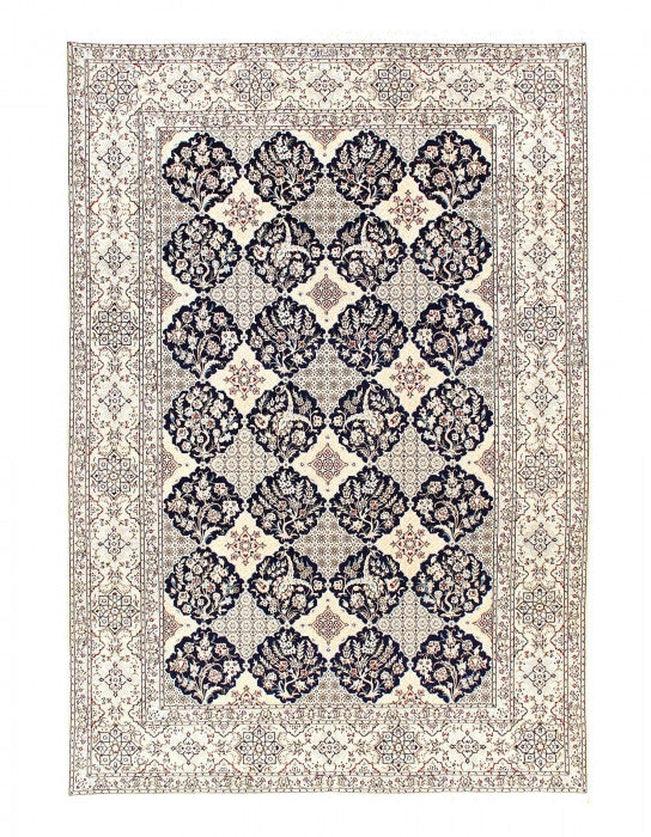Canvello Fine Hand Knotted Persian Silk & Wool Nain Rug - 6'9'' X 9'11''