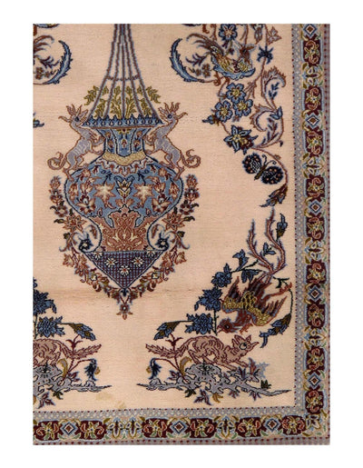 Canvello Fine Hand Knotted Silkroad silk & wool Isfahan 2'3'' X 3'2'' - Canvello