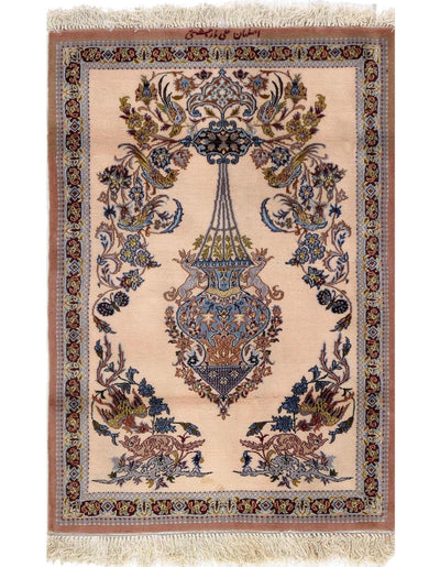 Canvello Fine Hand Knotted Silkroad silk & wool Isfahan 2'3'' X 3'2'' - Canvello