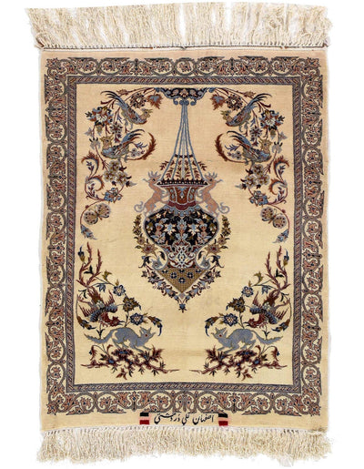 Canvello Fine Hand Knotted Silkroad silk & wool Isfahan 2'4'' X 3'3'' - Canvello