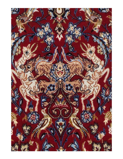 Canvello Fine Hand Knotted Silkroad silk & wool Isfahan 3'6'' X 5'7'' - Canvello