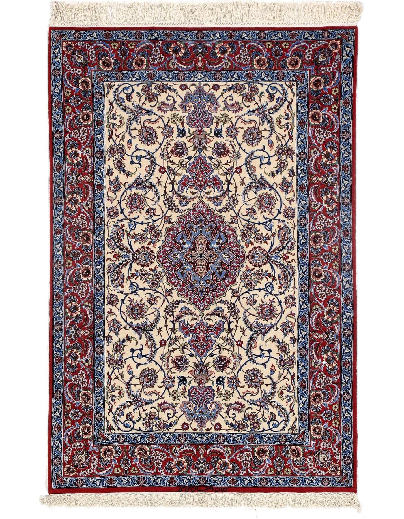 Canvello Fine Hand Knotted Silkroad silk & wool Isfahan 3'8'' X 5'8'' - Canvello