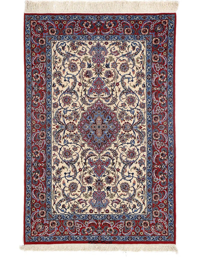 Canvello Fine Hand Knotted Silkroad silk & wool Isfahan 3'8'' X 5'8'' - Canvello