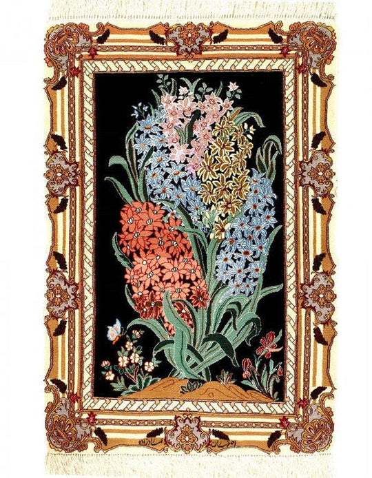 Canvello Fine Hand Knotted Silkroad silk & wool Isfahan Rug - 2'8'' X 3'11''