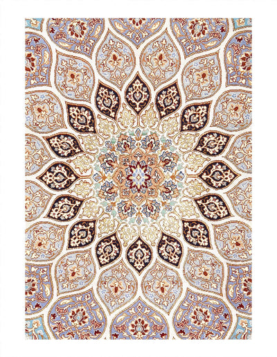 Canvello Fine Hand Knotted Silkroad Silk & Wool Isfahan Rug - 4'3'' X 6'4'' - Canvello