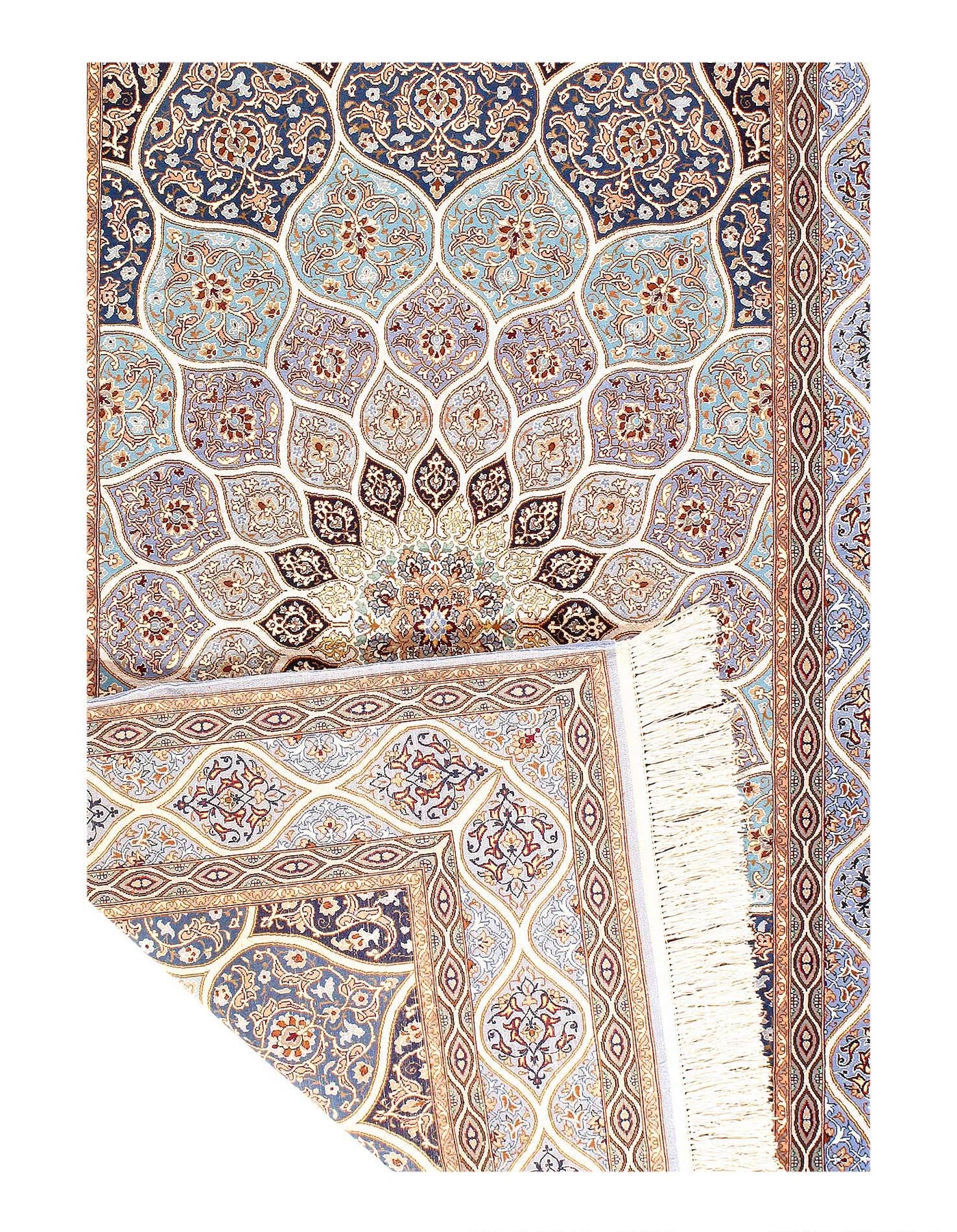 Canvello Fine Hand Knotted Silkroad Silk & Wool Isfahan Rug - 4'3'' X 6'4'' - Canvello