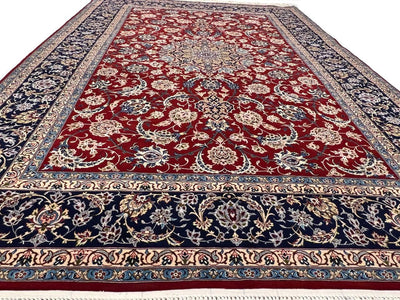 Canvello Fine Hand Knotted Silkroad Silk & Wool Isfahan Rug - 5'2'' X 7'7'' - Canvello