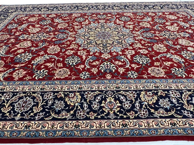 Canvello Fine Hand Knotted Silkroad Silk & Wool Isfahan Rug - 5'2'' X 7'7'' - Canvello