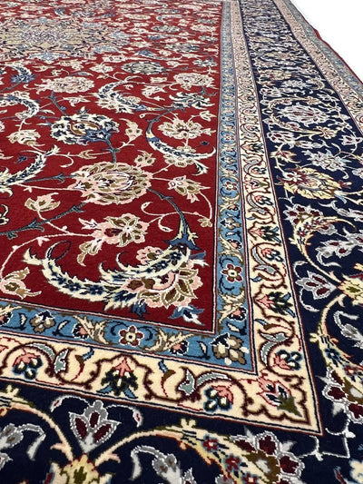 Canvello Fine Hand Knotted Silkroad Silk & Wool Isfahan Rug - 5'2'' X 7'7'' - Canvello