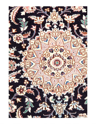 Canvello Fine Hand Knotted Silkroad Silk & Wool Nain Rug - 2'11'' X 4'1'' - Canvello