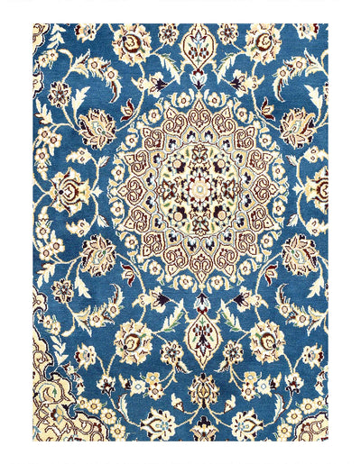 Canvello Fine Hand Knotted Silkroad Silk & Wool Nain Rug - 2'11'' X 4'11'' - Canvello