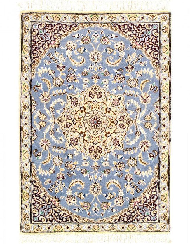 Canvello Fine Hand Knotted Silkroad Silk & Wool Nain Rug - 2'11'' X 4'2'' - Canvello