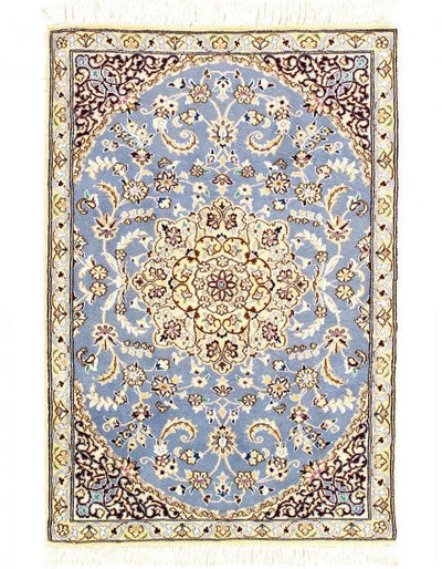 Canvello Fine Hand Knotted Silkroad Silk & Wool Nain Rug - 2'11'' X 4'2'' - Canvello