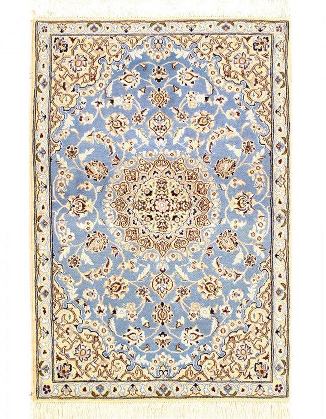 Canvello Fine Hand Knotted Silkroad Silk & Wool Nain Rug - 2'11'' X 4'3'' - Canvello