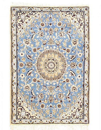 Canvello Fine Hand Knotted Silkroad Silk & Wool Nain Rug - 2'11'' X 4'3' - Canvello