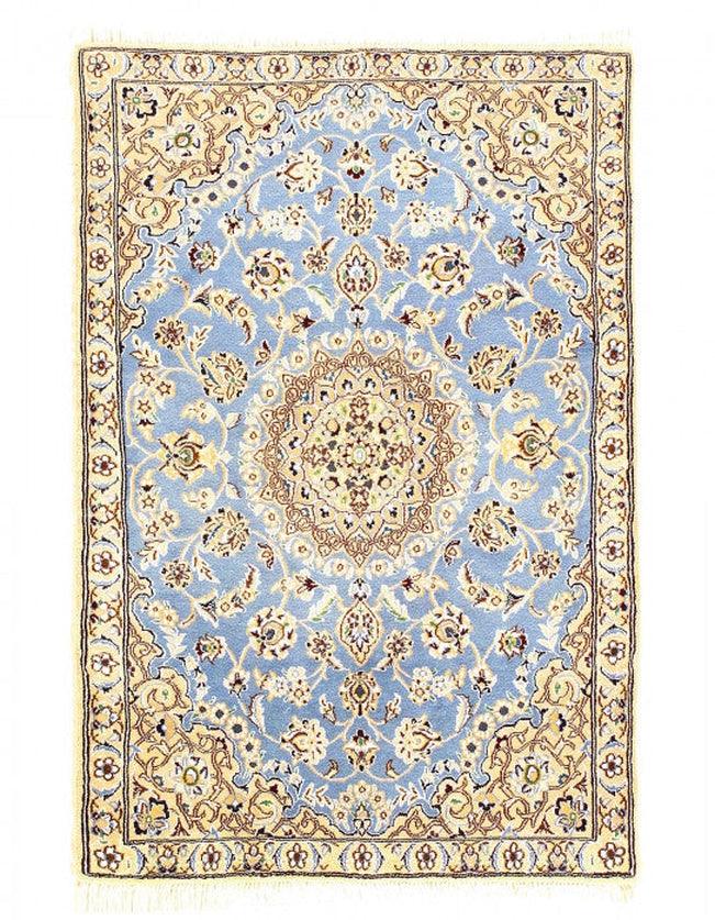 Canvello Fine Hand Knotted Silkroad Silk & Wool Nain Rug - 2'11'' X 4'4'' - Canvello