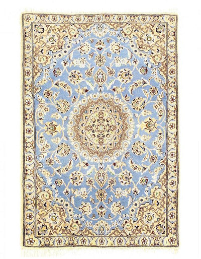 Canvello Fine Hand Knotted Silkroad Silk & Wool Nain Rug - 2'11'' X 4'4'' - Canvello