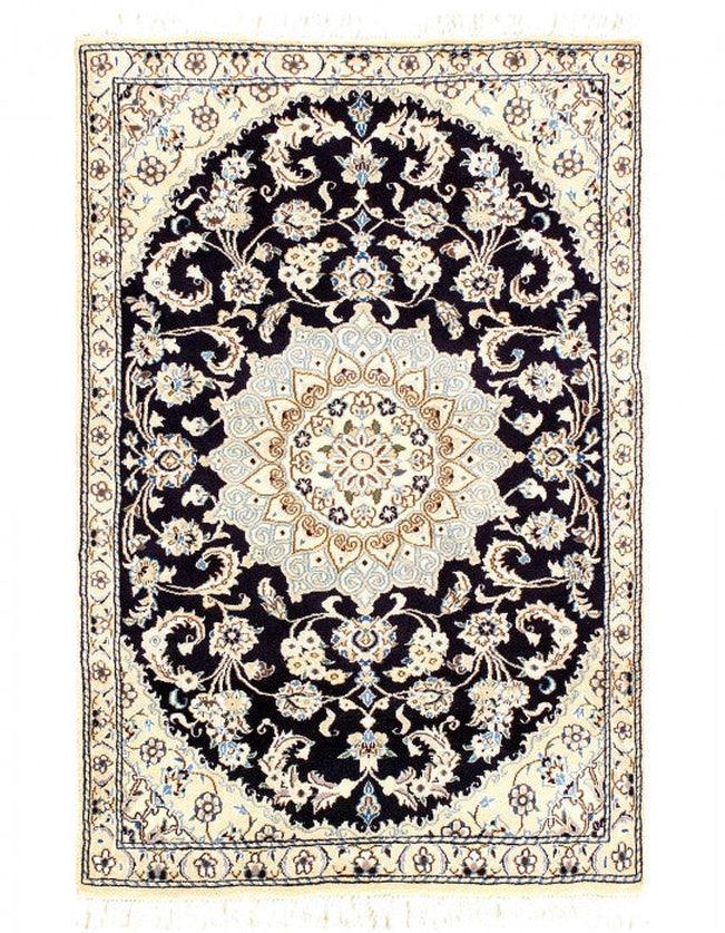 Canvello Fine Hand Knotted Silkroad Silk & Wool Nain Rug - 2'11'' X 4'4'' - Canvello