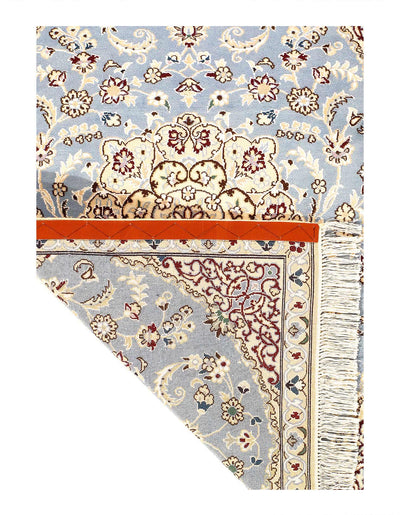 Canvello Fine Hand Knotted Silkroad Silk & Wool Nain Rug - 2'11'' X 4'4'' - Canvello