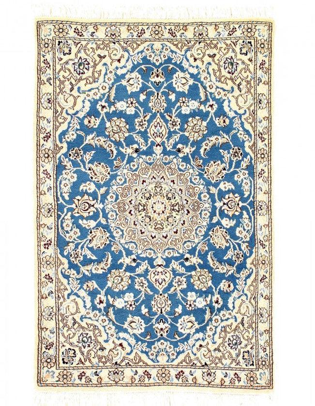 Canvello Fine Hand Knotted Silkroad Silk & Wool Nain Rug - 2'11'' X 4'5'' - Canvello