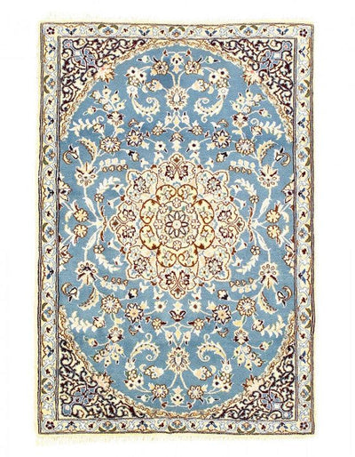 Canvello Fine Hand Knotted Silkroad Silk & Wool Nain Rug - 2'11'' X 4'6'' - Canvello