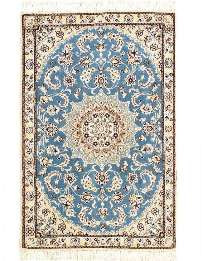 Canvello Fine Hand Knotted Silkroad Silk & Wool Nain Rug - 2'11'' X 4'6'' - Canvello