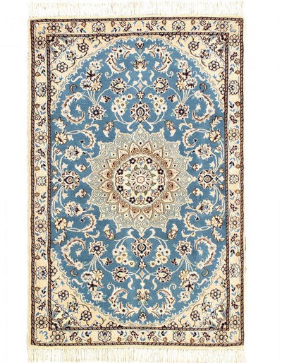 Canvello Fine Hand Knotted Silkroad Silk & Wool Nain Rug - 2'11'' X 4'6'' - Canvello