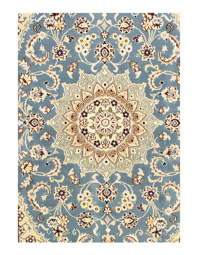 Canvello Fine Hand Knotted Silkroad Silk & Wool Nain Rug - 2'11'' X 4'6'' - Canvello