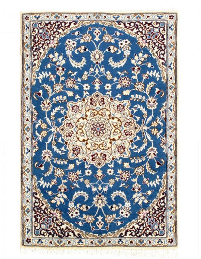 Canvello Fine Hand Knotted Silkroad Silk & Wool Nain Rug - 2'11'' X 4'6'' - Canvello