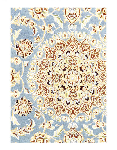 Canvello Fine Hand Knotted Silkroad Silk & Wool Nain Rug - 2'11'' X 4'6'' - Canvello