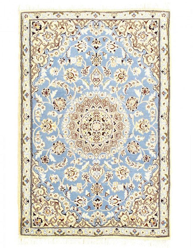 Canvello Fine Hand Knotted Silkroad Silk & Wool Nain Rug - 2'11'' X 4'6'' - Canvello