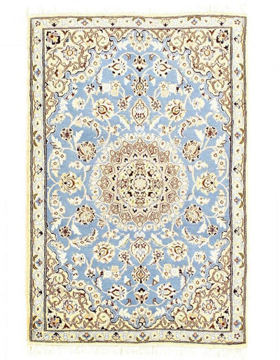 Canvello Fine Hand Knotted Silkroad Silk & Wool Nain Rug - 2'11'' X 4'6'' - Canvello