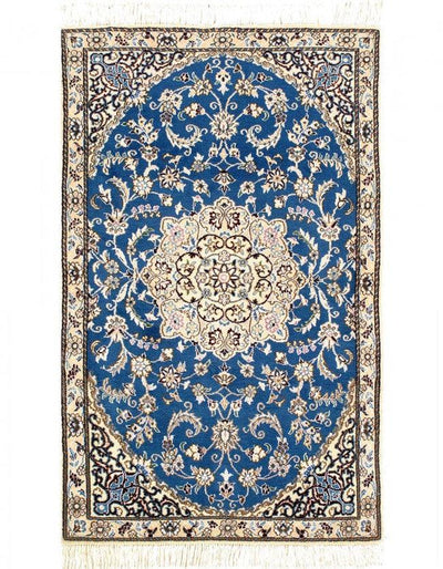 Canvello Fine Hand Knotted Silkroad Silk & Wool Nain Rug - 2'11'' X 4'8'' - Canvello