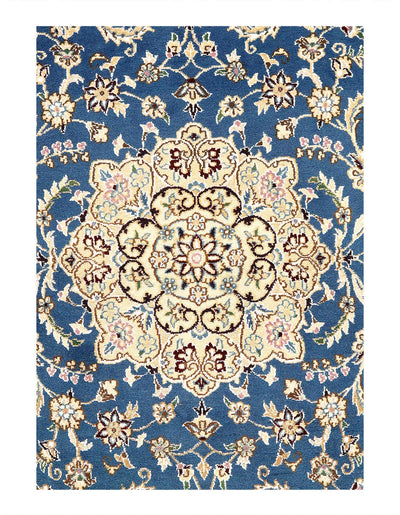 Canvello Fine Hand Knotted Silkroad Silk & Wool Nain Rug - 2'11'' X 4'8'' - Canvello