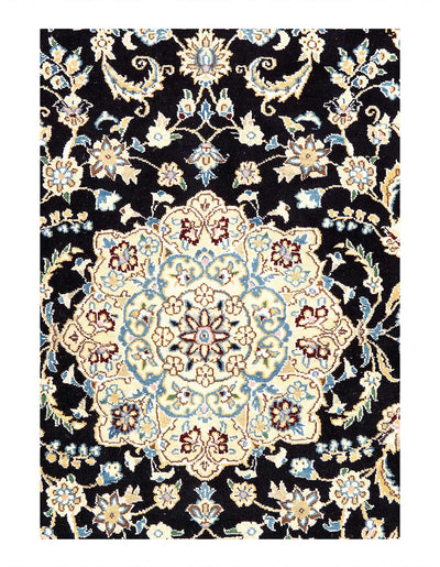 Canvello Fine Hand Knotted Silkroad Silk & Wool Nain Rug - 2'11'' X 4'9'' - Canvello