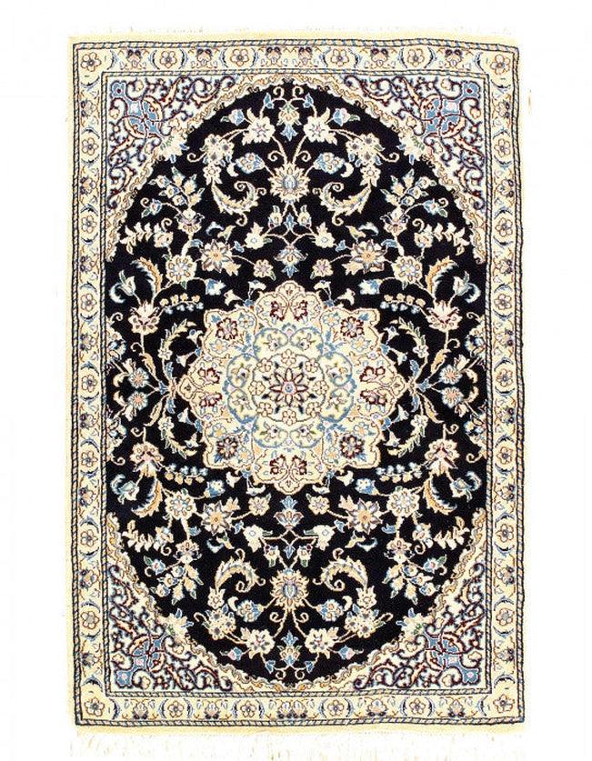 Canvello Fine Hand Knotted Silkroad Silk & Wool Nain Rug - 2'11'' X 4'9'' - Canvello