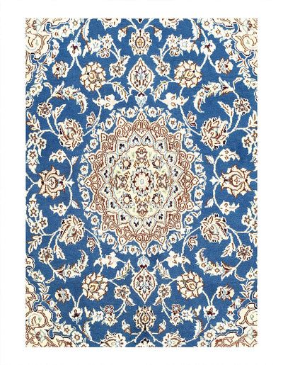 Canvello Fine Hand Knotted Silkroad Silk & Wool Nain Rug - 2'9'' X 4'7'' - Canvello