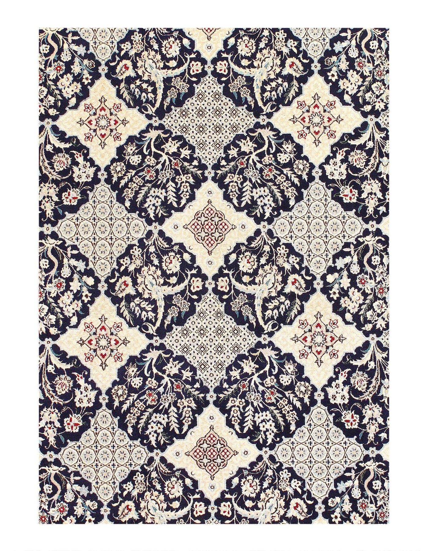 Canvello Fine Hand Knotted Silkroad Silk & Wool Nain Rug - 6'9'' X 9'11'' - Canvello