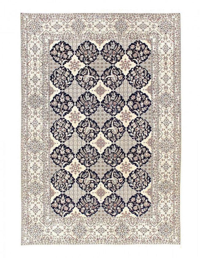 Canvello Fine Hand Knotted Silkroad Silk & Wool Nain Rug - 6'9'' X 9'11'' - Canvello