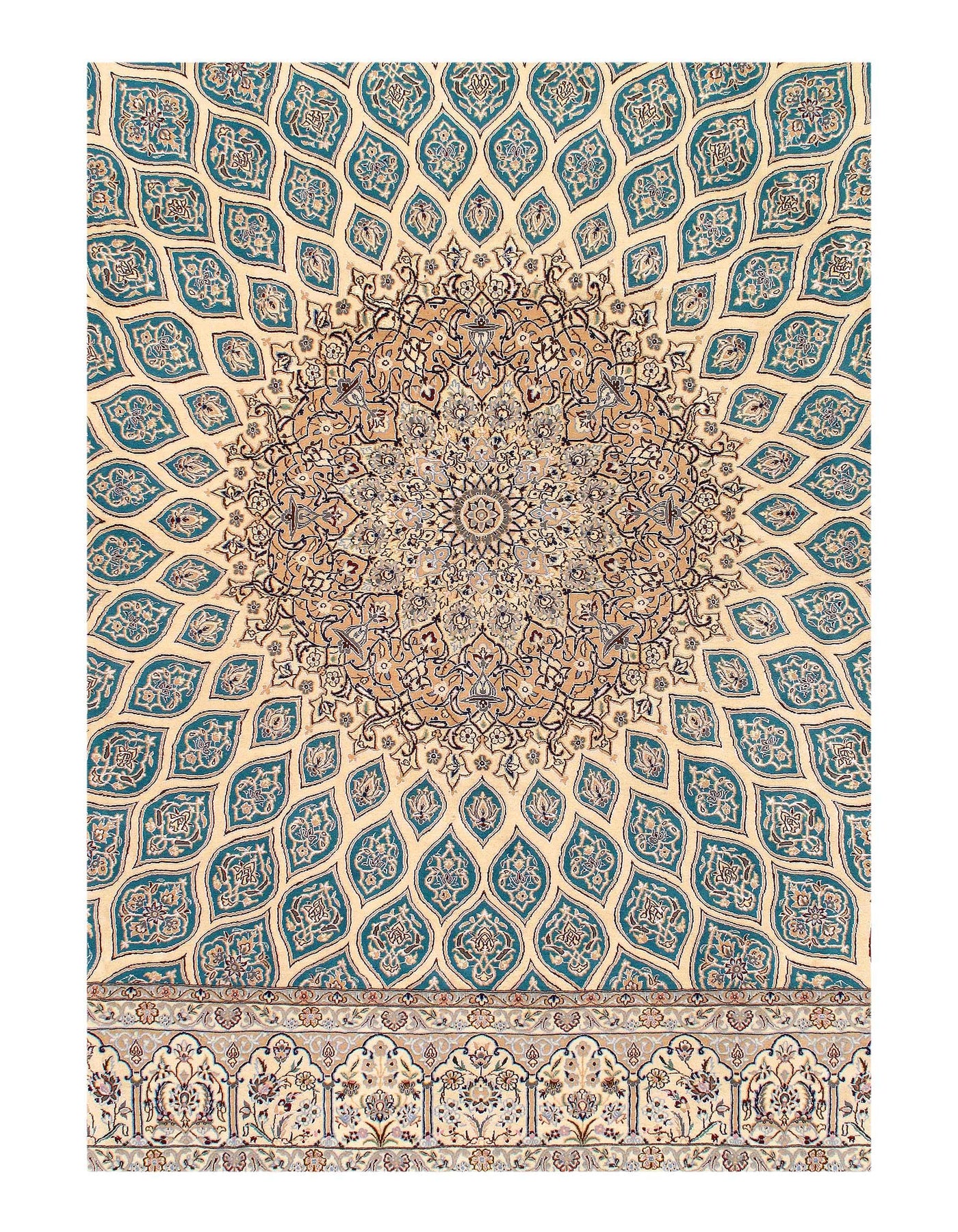 Fine Hand Knotted Persian Square Nain 9'11'' X 9'11''