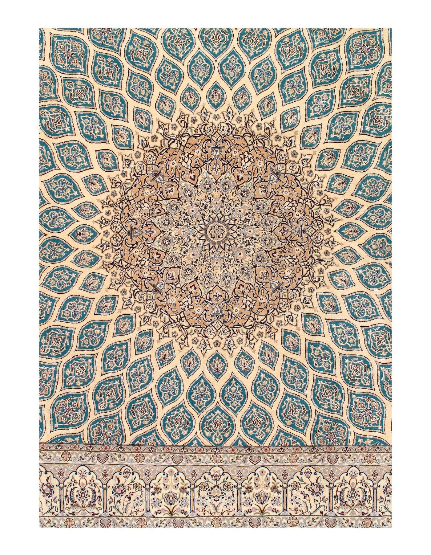 Canvello Fine Hand Knotted Silkroad Square Nain 9'11'' X 9'11'' - Canvello