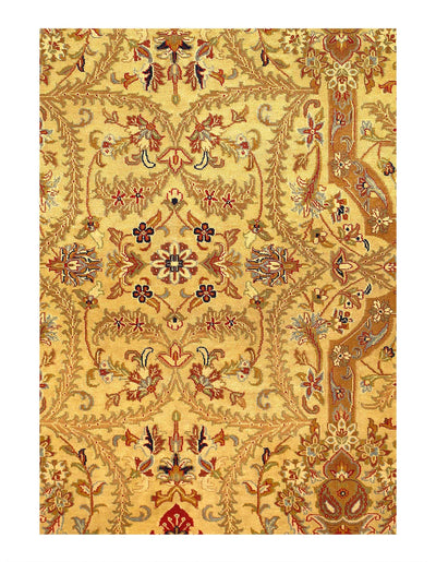 Canvello Fine Hand Knotted Silkroad Tabriz Design Rug - 6' X 8'11'' - Canvello