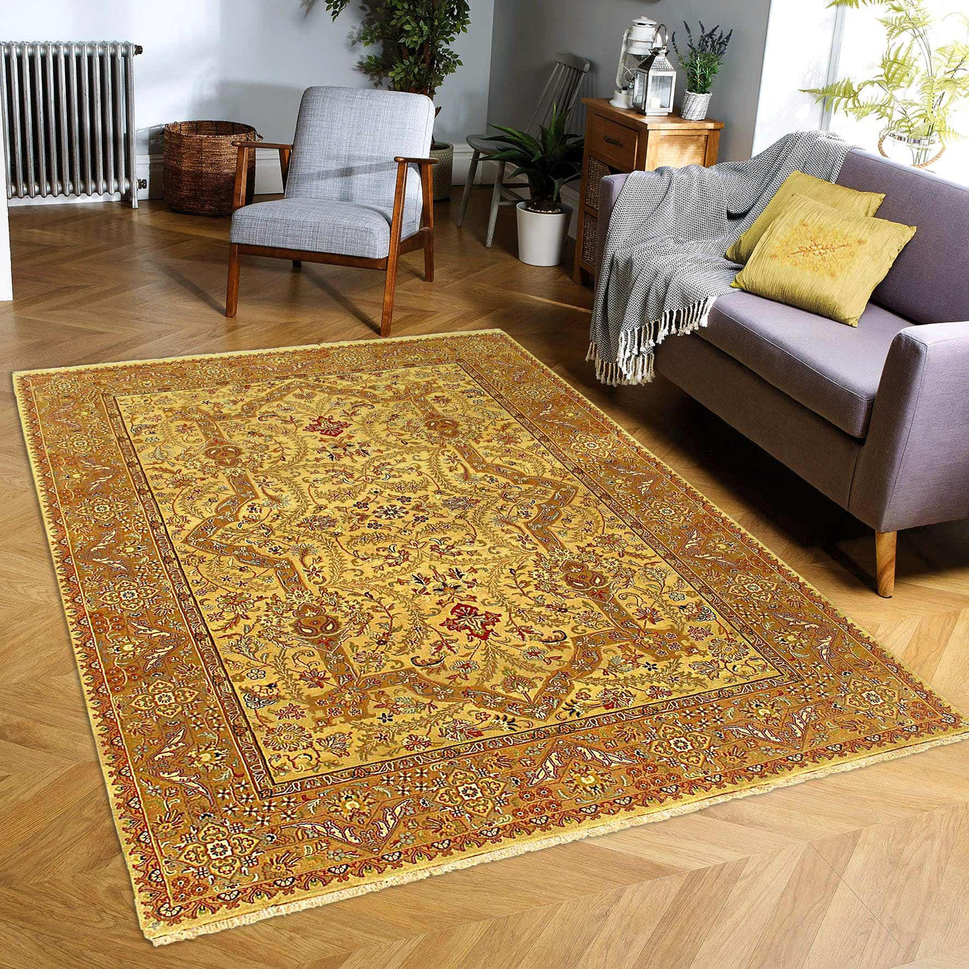 Canvello Fine Hand Knotted Silkroad Tabriz Design Rug - 6' X 8'11'' - Canvello