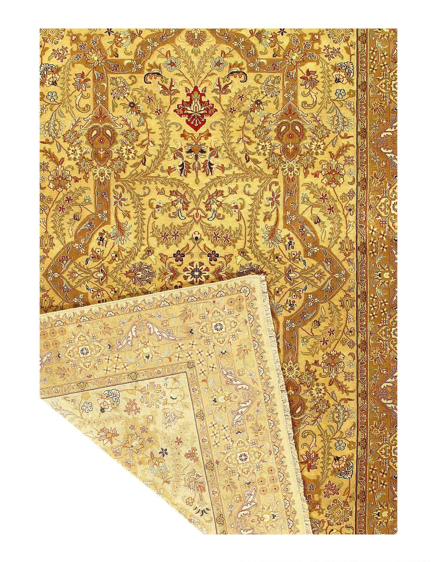 Canvello Fine Hand Knotted Silkroad Tabriz Design Rug - 6' X 8'11'' - Canvello