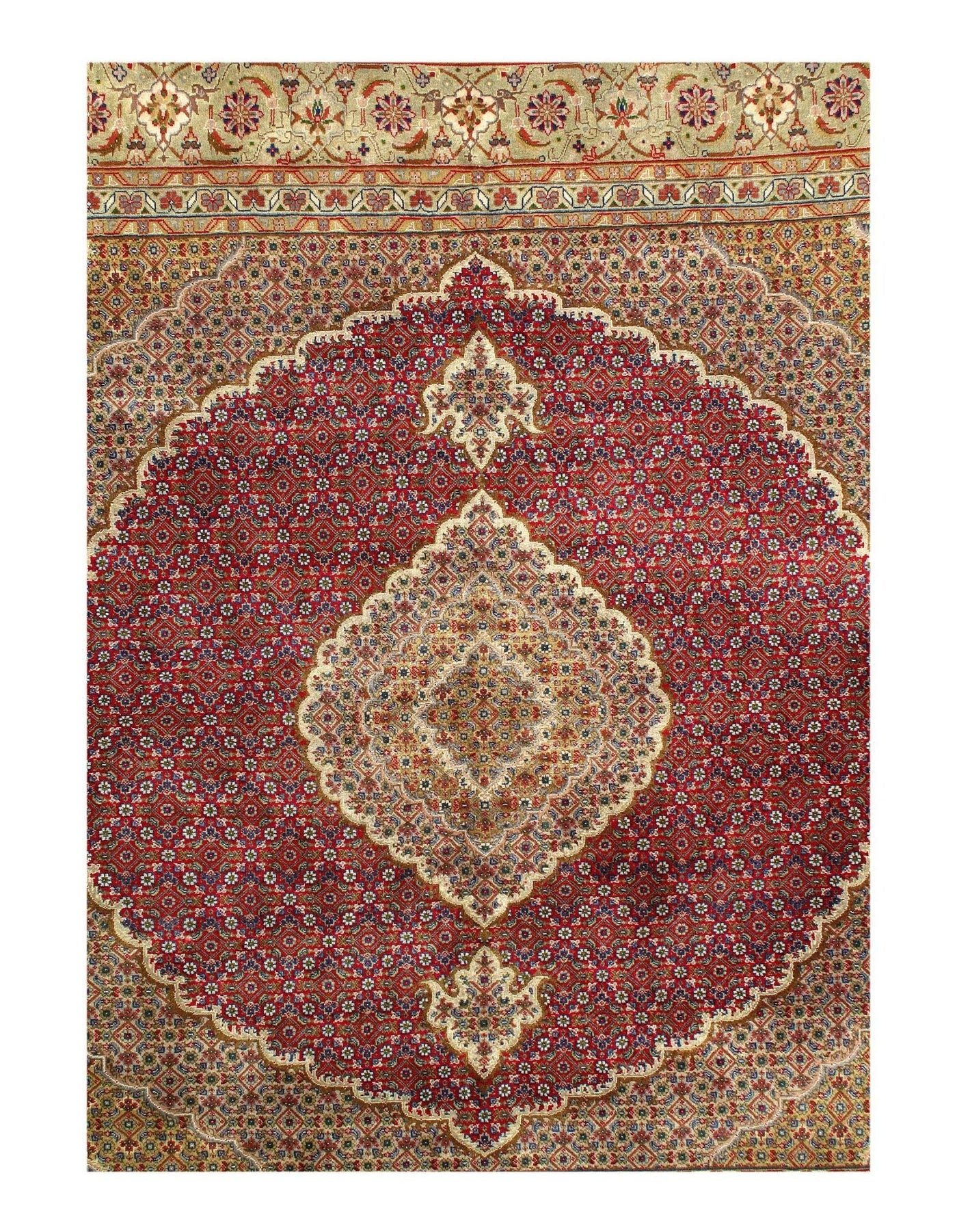 Canvello Fine Hand knotted Silkroad Tabriz design Square rug 8'2'' X 8'2'' - Canvello